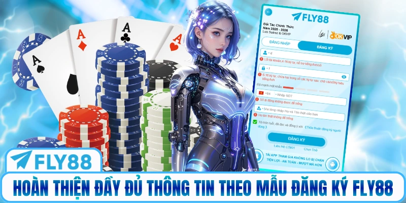 Hoàn thiện đầy đủ thông tin theo mẫu đăng ký Fly88